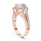 Round Halo Split Shank Engagement Ring