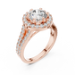 Round Halo Split Shank Engagement Ring