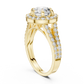 Round Halo Split Shank Engagement Ring