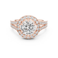 Round Halo Split Shank Engagement Ring