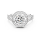 Round Halo Split Shank Engagement Ring