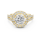 Round Halo Split Shank Engagement Ring