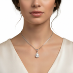 White Gold Pear Diamond Pendant
