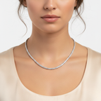 Rose Gold Round Diamond Necklace