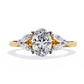 Oval Engagement Ring with Marquise Side Stones