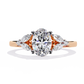 Oval Engagement Ring with Marquise Side Stones
