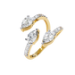 Diamond Serpent Wrap Ring | Modern Three Stone Design