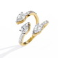 Diamond Serpent Wrap Ring | Modern Three Stone Design