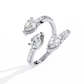 Diamond Serpent Wrap Ring | Modern Three Stone Design