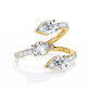 Diamond Serpent Wrap Ring | Modern Three Stone Design