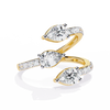 Diamond Serpent Wrap Ring | Modern Three Stone Design