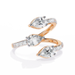 Diamond Serpent Wrap Ring | Modern Three Stone Design