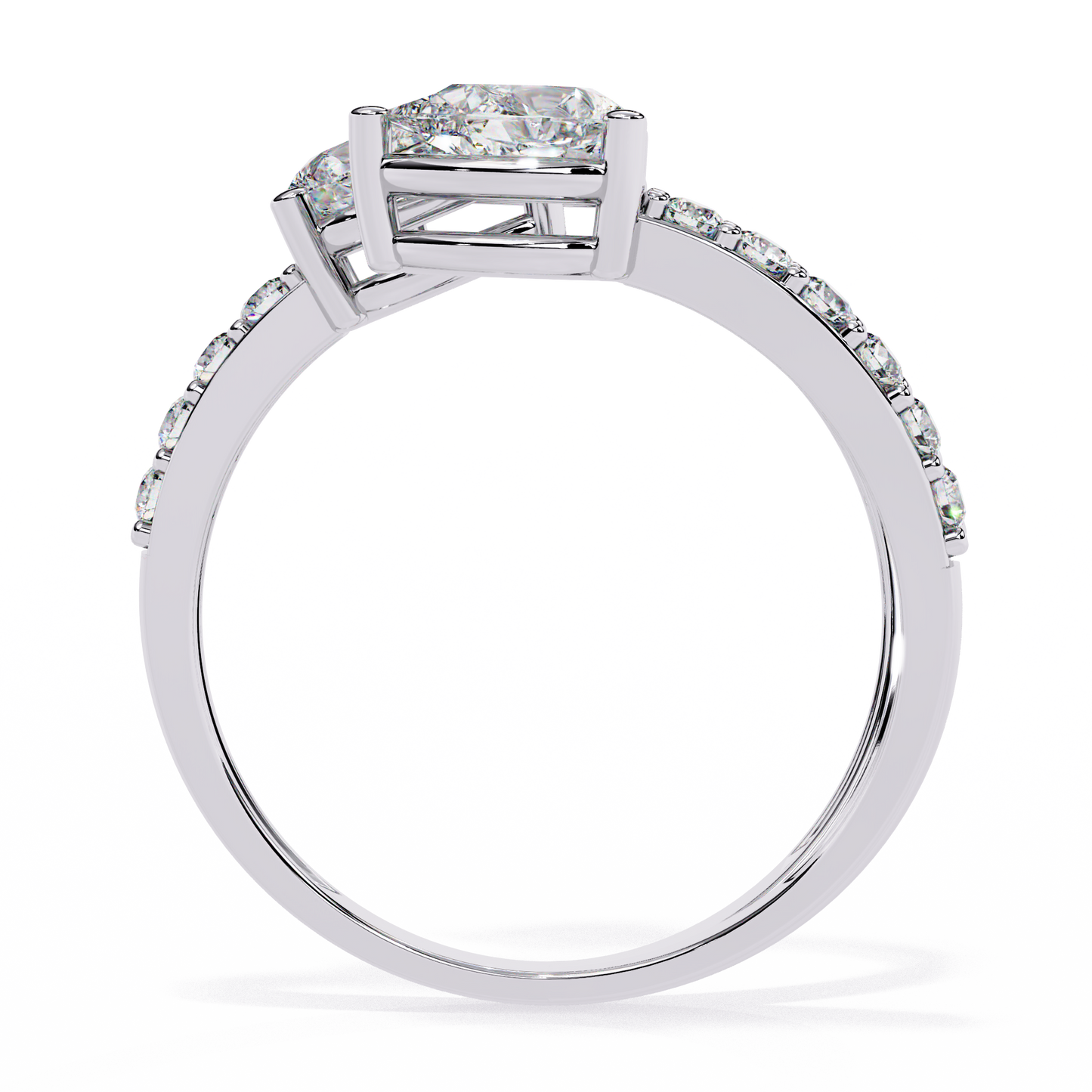 Diamond Serpent Wrap Ring | Modern Three Stone Design