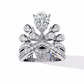 Diamond Peacock Statement Ring | Pear Cut Art Deco Design