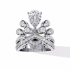 Diamond Peacock Statement Ring | Pear Cut Art Deco Design