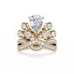 Diamond Peacock Statement Ring | Pear Cut Art Deco Design