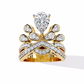 Diamond Peacock Statement Ring | Pear Cut Art Deco Design