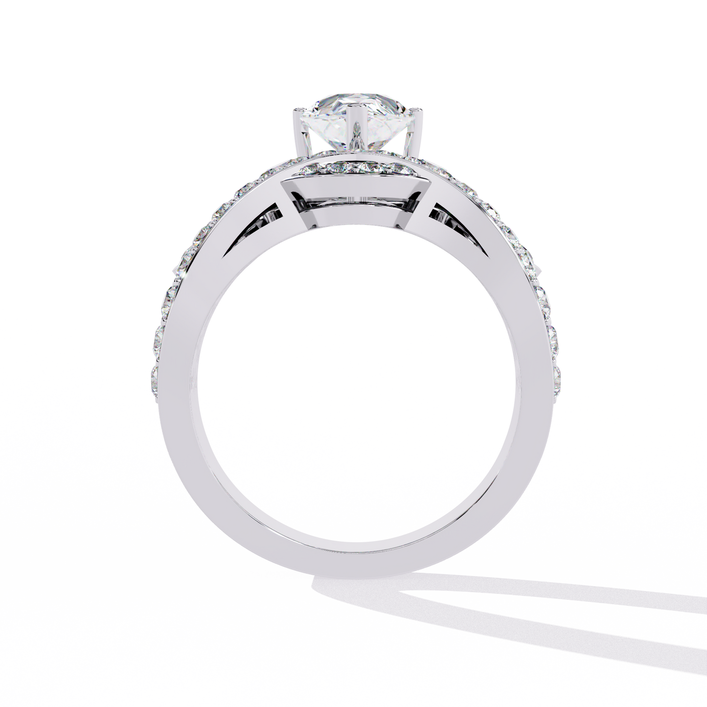 Diamond Peacock Statement Ring | Pear Cut Art Deco Design