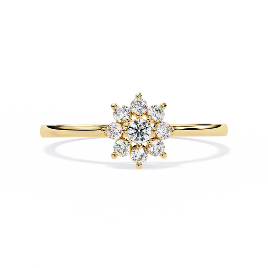 Dainty Flower Engagement Ring | Floral Diamond Cluster