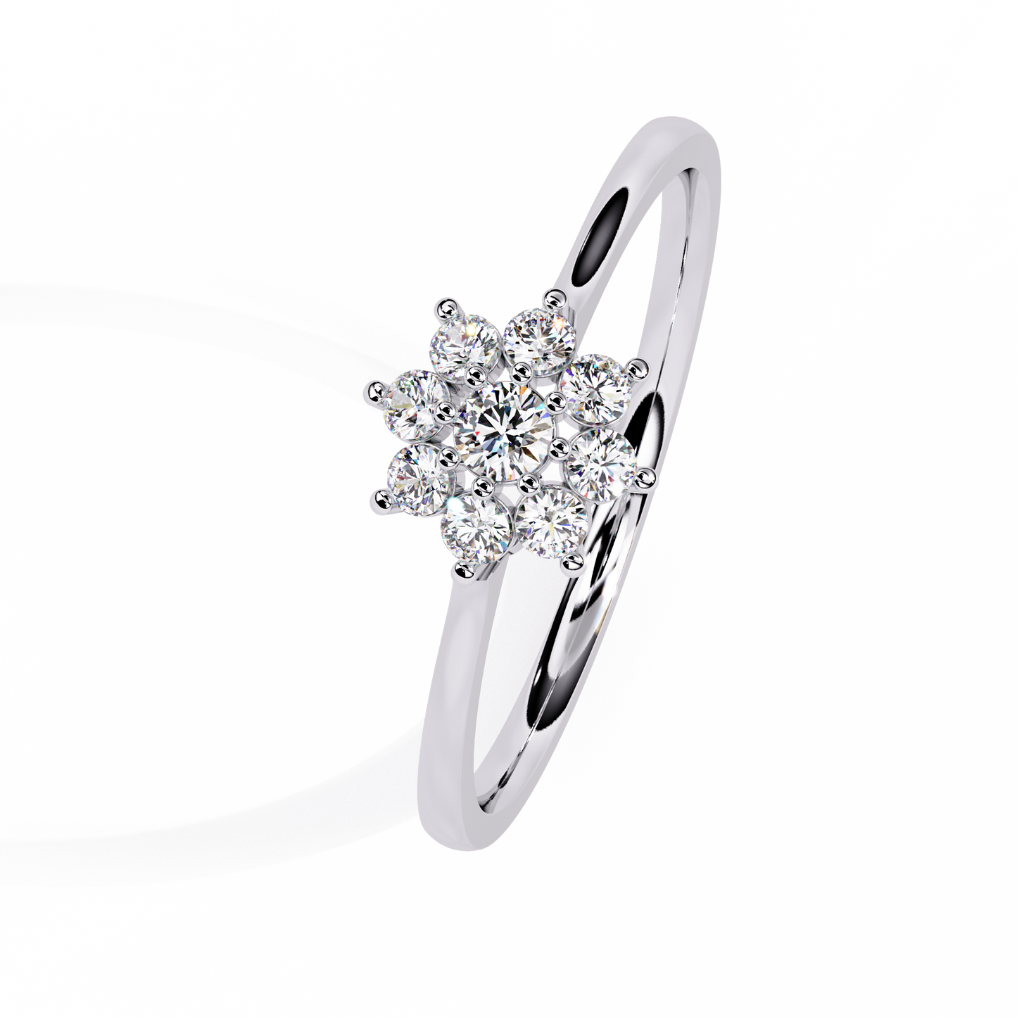 Dainty Flower Engagement Ring | Floral Diamond Cluster