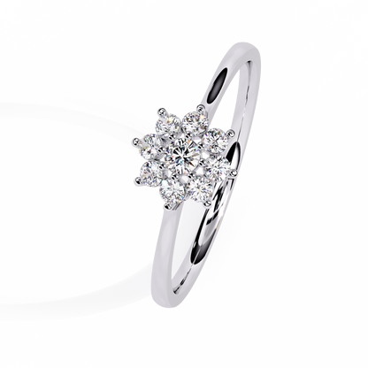 Dainty Flower Engagement Ring | Floral Diamond Cluster