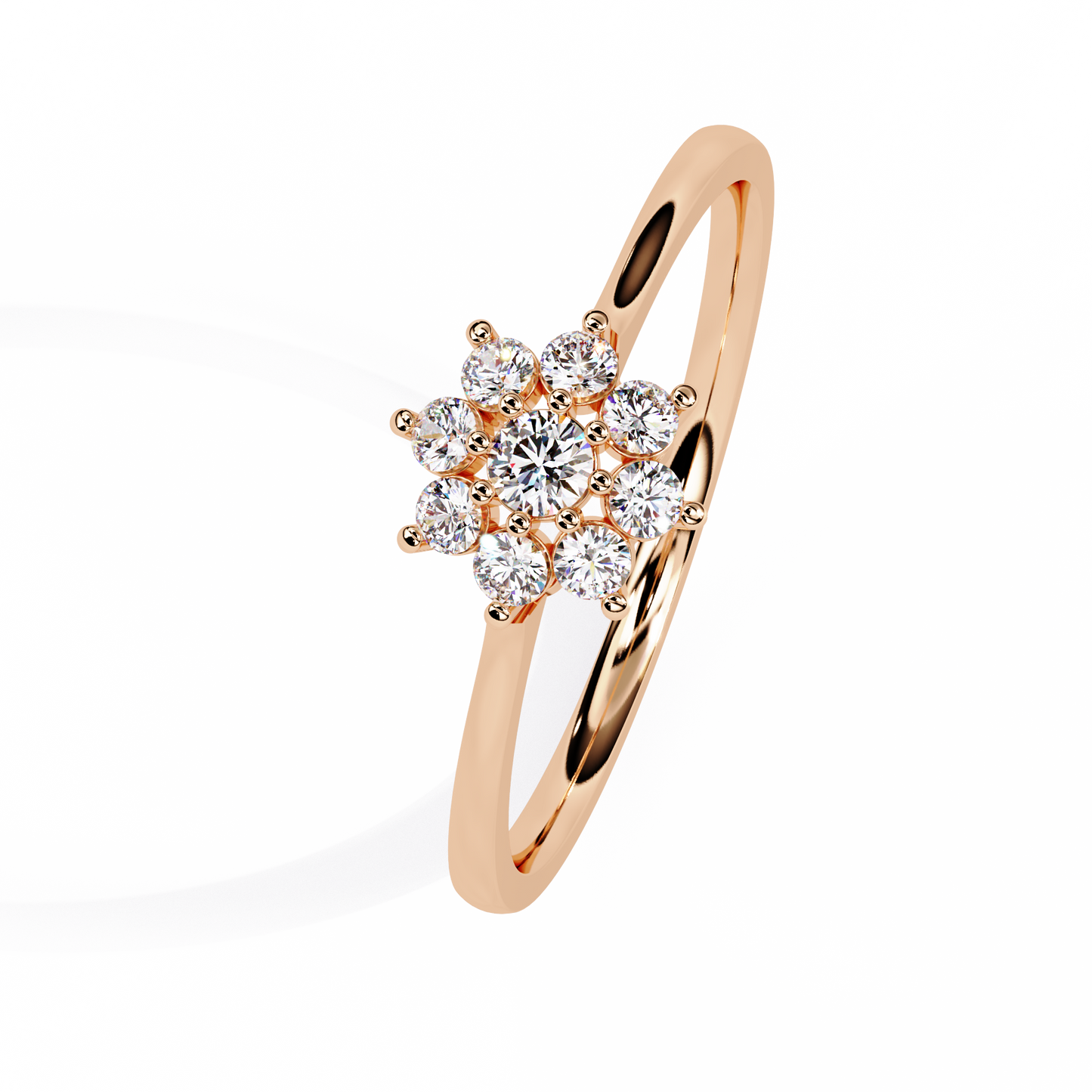 Dainty Flower Engagement Ring | Floral Diamond Cluster