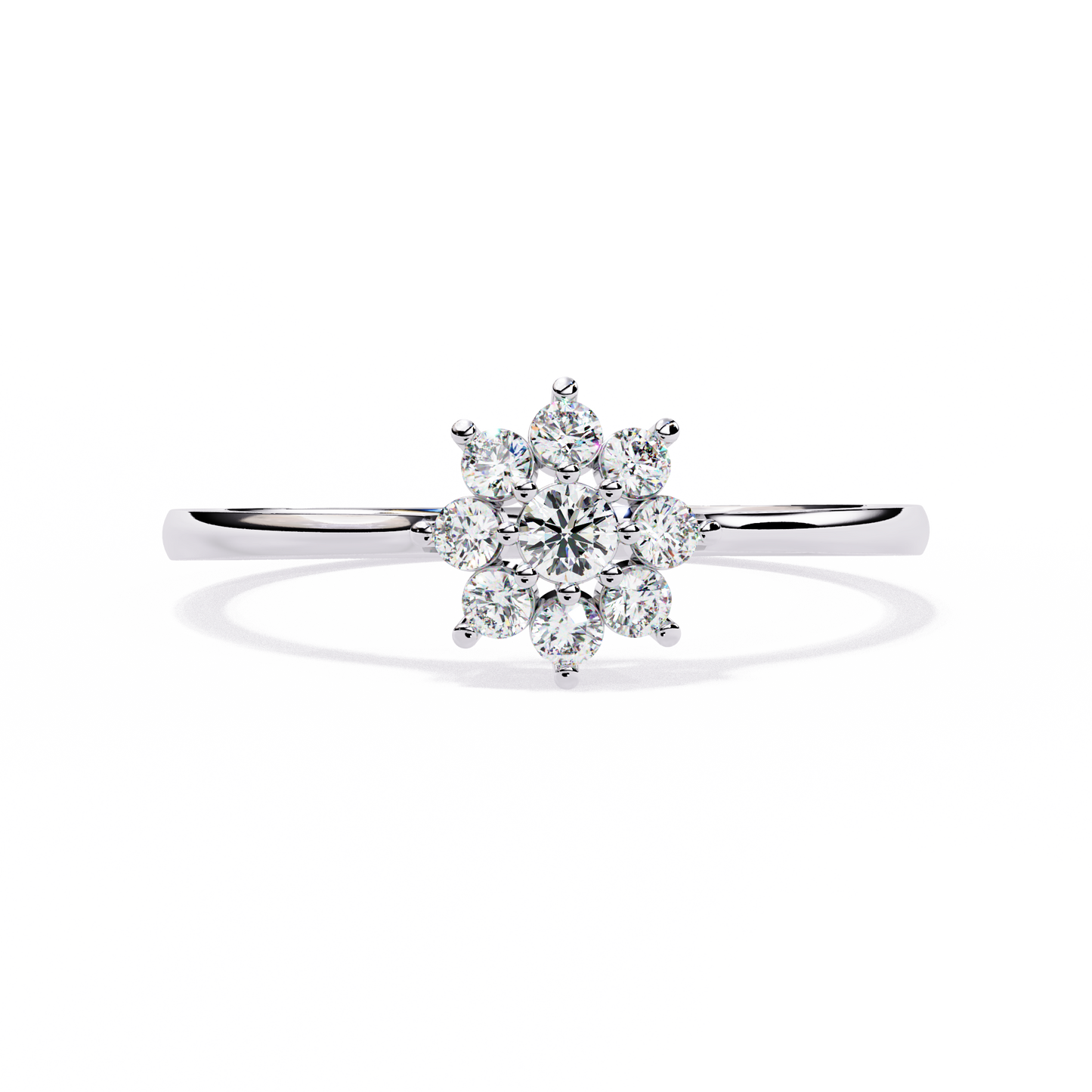 Dainty Flower Engagement Ring | Floral Diamond Cluster