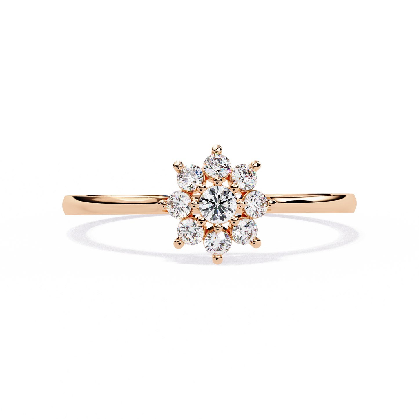 Dainty Flower Engagement Ring | Floral Diamond Cluster