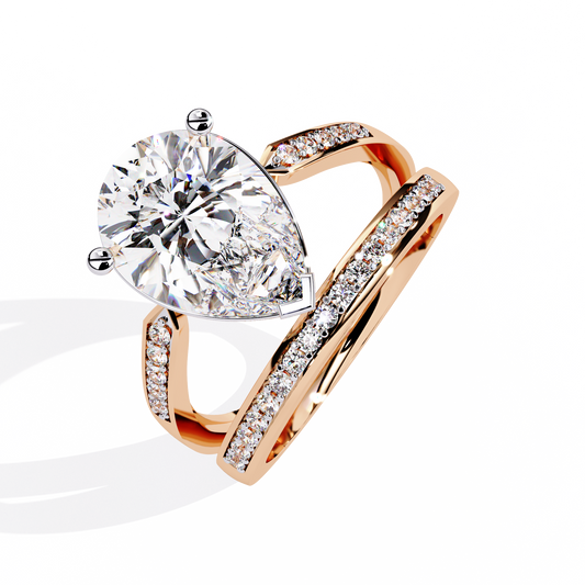 Pear Shaped Elegant Modern Design | Modern Pave Diamond Band