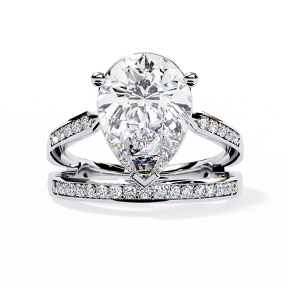 Pear Shaped Elegant Modern Design | Modern Pave Diamond Band