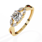 Infinity Engagement Ring with Marquise Side Stones | Romantic Twisted Band