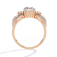 Classic Three Stone Diamond Ring | Elegant Split Shank with Halo Accents