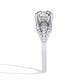 Classic Three Stone Diamond Ring | Elegant Split Shank with Halo Accents
