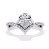 Pear Diamond Tiara Ring | Modern Chevron Engagement Ring