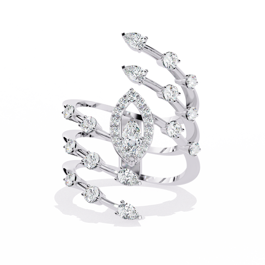 Diamond Vine Wrap Ring | Nature-Inspired Statement Ring
