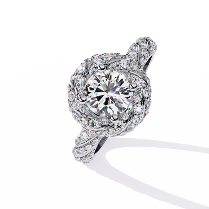 Intricate Halo Diamond Engagement Ring