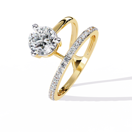 Open Wrap Diamond Ring | Modern Solitaire Engagement Style