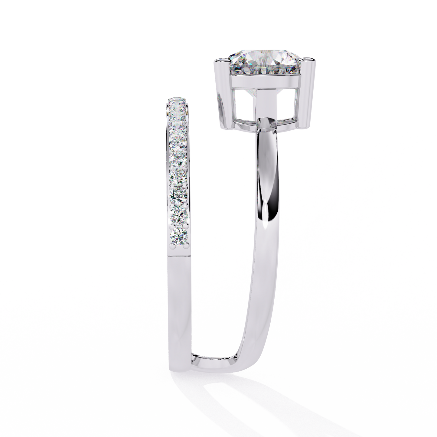 Open Wrap Diamond Ring | Modern Solitaire Engagement Style