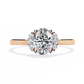 Floral Oval Halo Diamond Engagement Ring