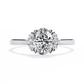 Floral Oval Halo Diamond Engagement Ring