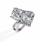 Double Cushion Cut "You and Me" Halo Ring