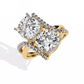 Double Cushion Cut "You and Me" Halo Ring