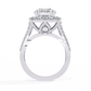 Cushion Cut Butterfly Halo Engagement Ring