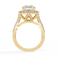Cushion Cut Butterfly Halo Engagement Ring