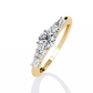 Round Diamond Engagement Ring with Baguette Side Stones