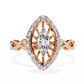 Marquise Diamond Halo Engagement Ring with Infinity Band