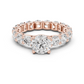 Round Diamond Ring with Shared Prong Eternity Band