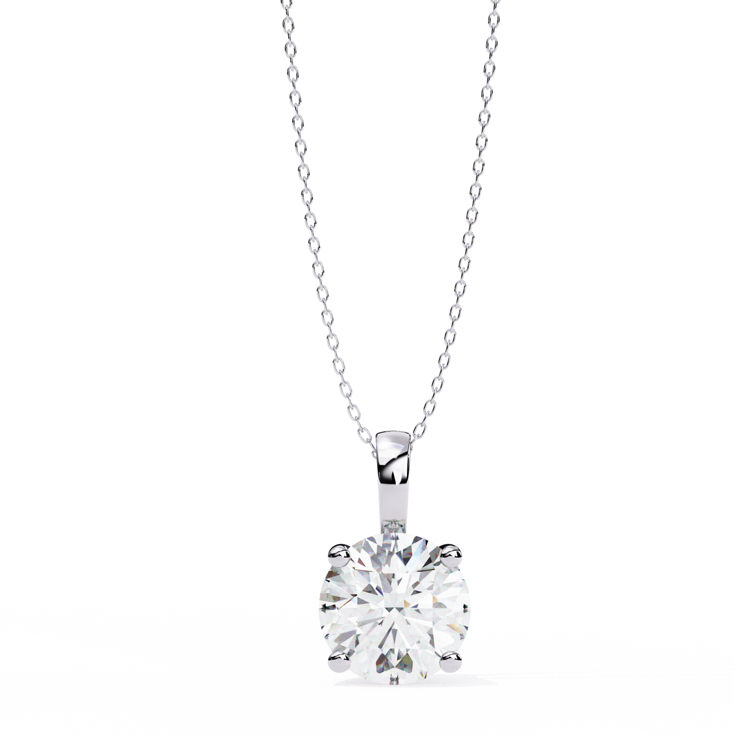 Floating Solitaire Diamond Necklace | Modern Round Pendant