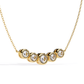 Five Stone Curved Bar Necklace | Bezel Set Diamond Necklace