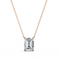 Emerald Cut Solitaire Necklace | Minimalist Bezel Set Pendant
